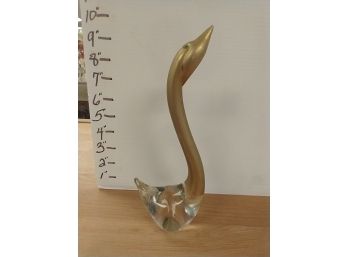 Brass And Glass Swan