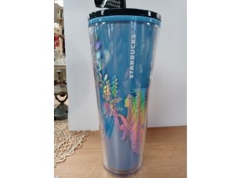 Starbucks Color Changing 2021 Limited Edition Blue Siren Mermaid Tumbler