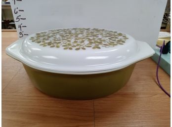 Vintage Pyrex Oval Olive Green Verde Casserole Dish