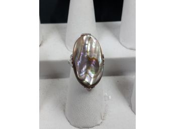 Mother Of Pearl Statement Ring Sterling