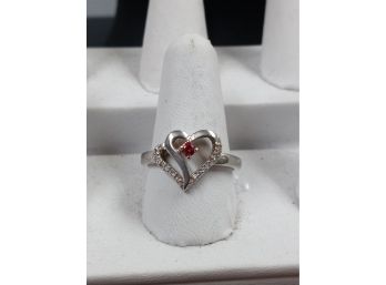 Heart Shaped Statement Ring  Sterling