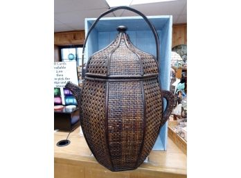 Large Teapot Shaped Wicker Basket