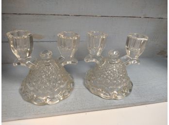Set Of Crystal Candleholders