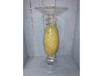 Murano Style Art Glass Pedestal Candle Holder