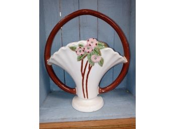 Vintage Roseville Pottery Basket Shaped Planter