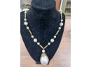 Vintage Faux Pearl Necklace And Earrings