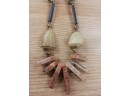 Vintage Wood And Stone Necklace