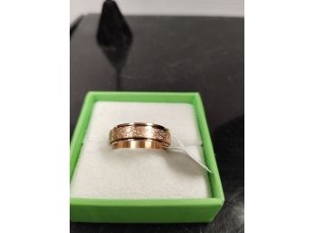 Rose Gold Over Stainless Steel Spinner Ring Size 8