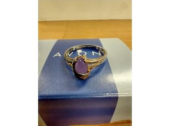 Vintage Avon Ring, Lavender And Jade