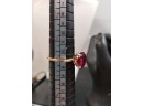 BBJ 925 Gold Over Sterling W Lab Created Ruby Ring Size 6