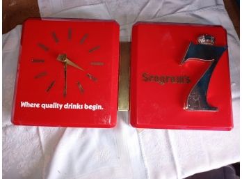 Battery Operated Seagram's Wall Clock Untested