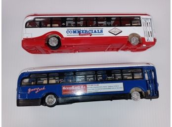 Set Of Two Vintage Toy Buses