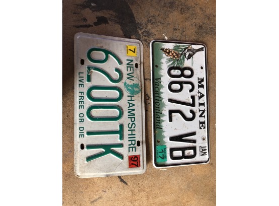 License Plates - Maine & New Hampshire