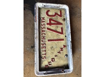 License Plate Massachusetts Antique And Plate Holder