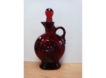 Vintage Ruby Red Decanter Approximately 12' Tall