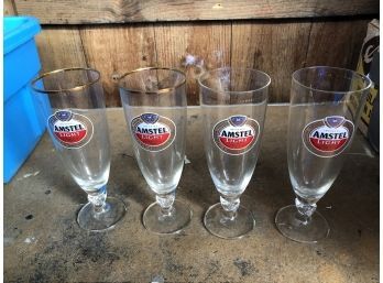 4 Amstel Light Drink Glasses