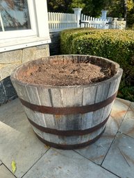 Staved Wood Barrel Form Planter