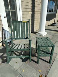 Green Polywood Inc. Outdoor Rocker & Side Table