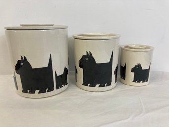 Set Of 3 Ceramic Scotty Dog Canisters By Taylor And NG