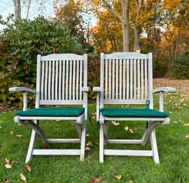 Pair Of Teakwood Folding Outdoor Chairs