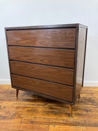 MCM Laminated Faux Walnut 4 Drawer Chest