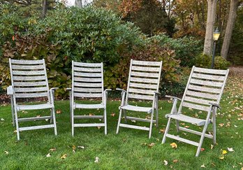 Set Of 4 Tramontina Teakwood Folding Armchairs