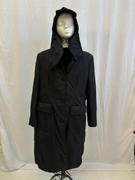 Women's Burberry Full Length Black Trench Coat