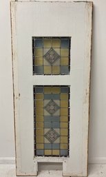 Antique Leaded Stained Glass Panel Off Manisses Hotel Block Island