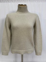 Women's Hermes Taupe Cashmere Sweater Sz M