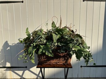Grapevine Basket With Green Topiary