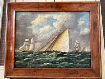 Trevor James Oil On Canvas Nautical Ships Painting