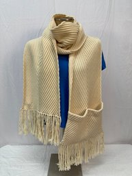 Louis Vuitton Wool / Cashmere Blend Knit Ivory Scarf