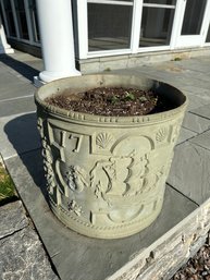 Round Nautical Themed Planter, Made Of Composition