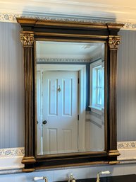 Neoclassical Gold And Black Painted Mantle Mirror