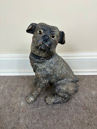 Vintage Composition Of Seated Pug Sculpture