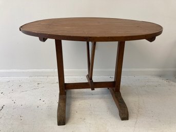 Antique French Provincial Fruitwood And Pine Wine Tasting Table