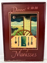Hotel Manisses Block Island Painted Dinner Sign By Michael Morenko (RI)