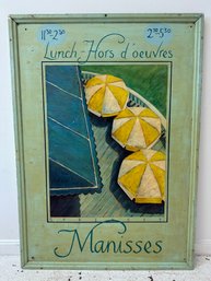 Hotel Manisses Block Island Painted Lunch Sign By Michael Morenko (RI)