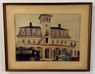 Dorothy McIntosh Cogswell (1909-2008) Watercolor On Paper, Hotel Manisses