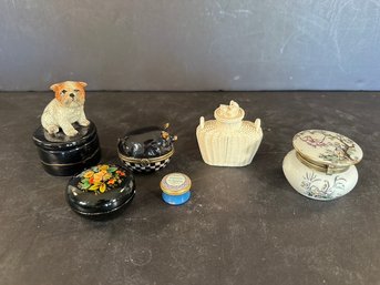 Group Of 6 Miniature Trinket Boxes