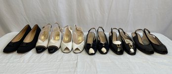 (6) Pairs Women's Salvatore Ferragamo Shoes US 9 And 9 1/2