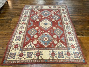 11'6' X 8' Hand Woven Wool Caucasian Kazak Carpet