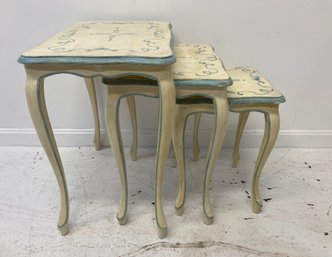 Set Of Vintage Italian Painted Nesting Tables