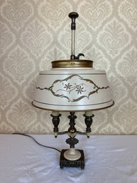 Vintage Metal And Toleware Table Lamp