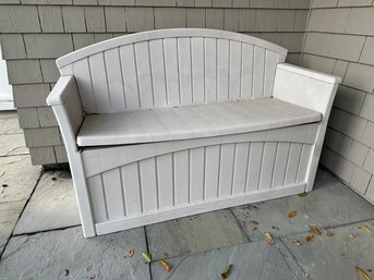 Suncast Plastic Outdoor Bench With Storage