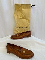 Women's Louis Vuitton Classic Caramel Leather Loafers U.S. 8.5