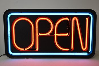 Vintage Electric Neon 'OPEN' Sign By Fallon 30.5' X 16.5'