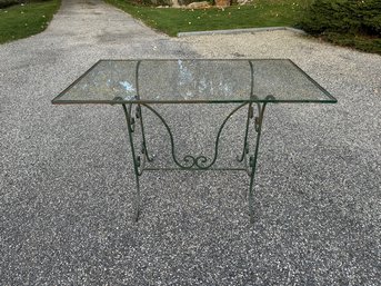 Iron And Glass Outdoor Breakfast Table