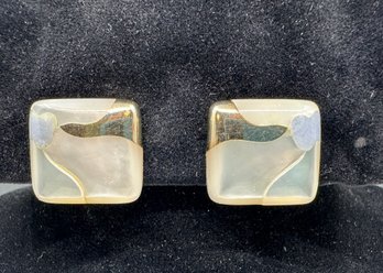Angela Cummings For Tiffany & Co. 18kt. Gold And Mother Of Pearl Earclip Earrings