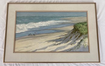 Roger Epply (1919-1996) Watercolor 'beach And Sand Dune'